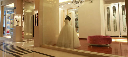 Elegant Wedding Dresses Women's Sexy V Neck Long Sleeve Backless Gowns with Sweep Train